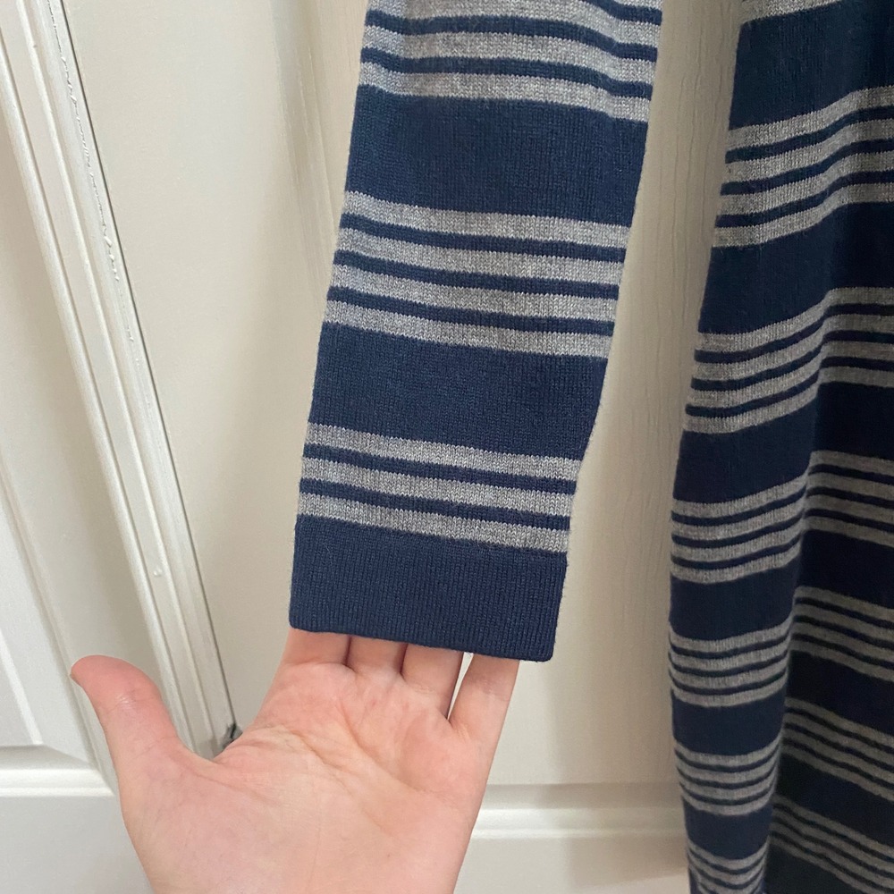 Vineyard Vines Wool Sweater Dress Medium Navy Blue Midi Fall Nautical Preppy - Picture 4 of 7